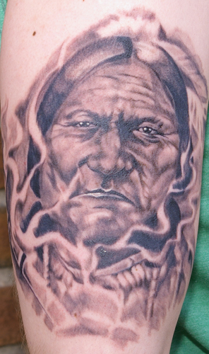 Tattoos - Ethnic Native American tattoos - Sitting Bull